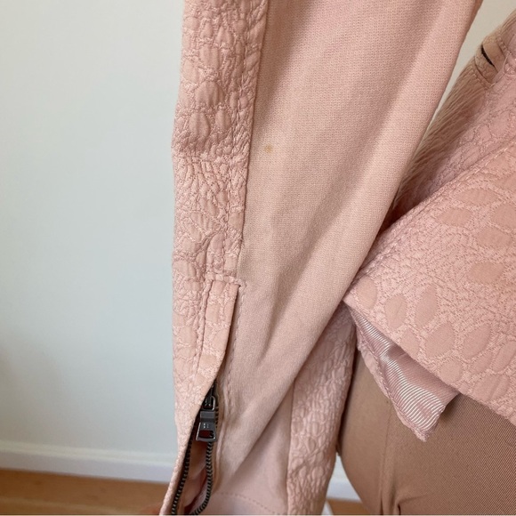 BCBGMAXAZRIA Boe Pink Textured Cotton Moto Motorcycle Jacket EUC Size Small - Picture 11 of 12